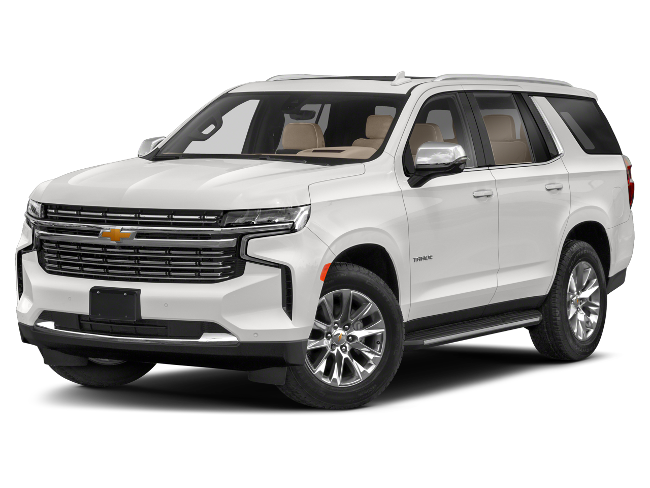 2023 Chevrolet Tahoe Premier in Iridescent Pearl Tricoat — front three-quarter view