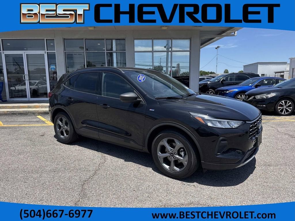 2025 Ford Escape ST-Line in Black — front three-quarter view