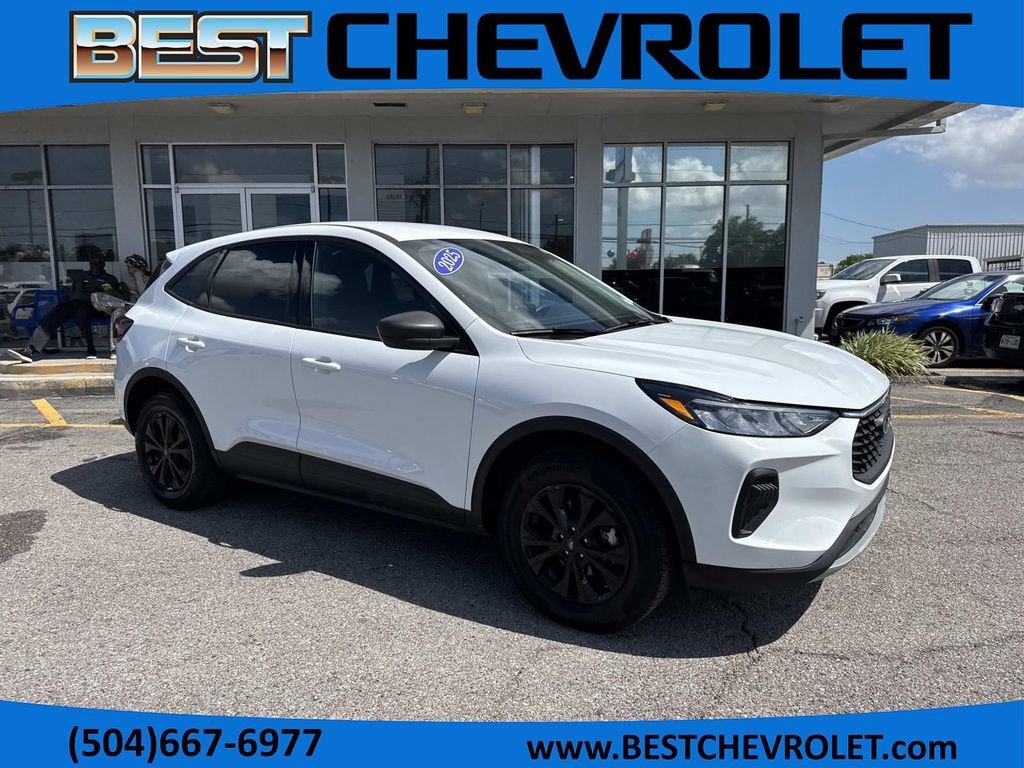 2025 Ford Escape Active in White — front three-quarter view