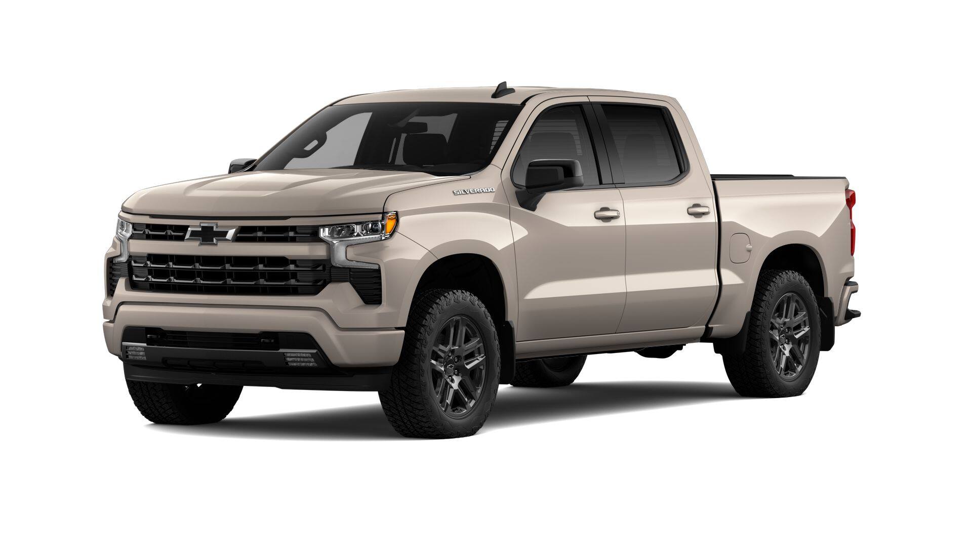 2026 Chevrolet Silverado 1500 RST in White Sands — front three-quarter view