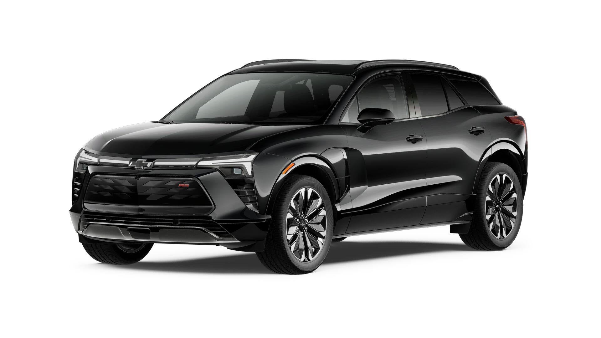 2025 Chevrolet Blazer EV RS in Black — front three-quarter view