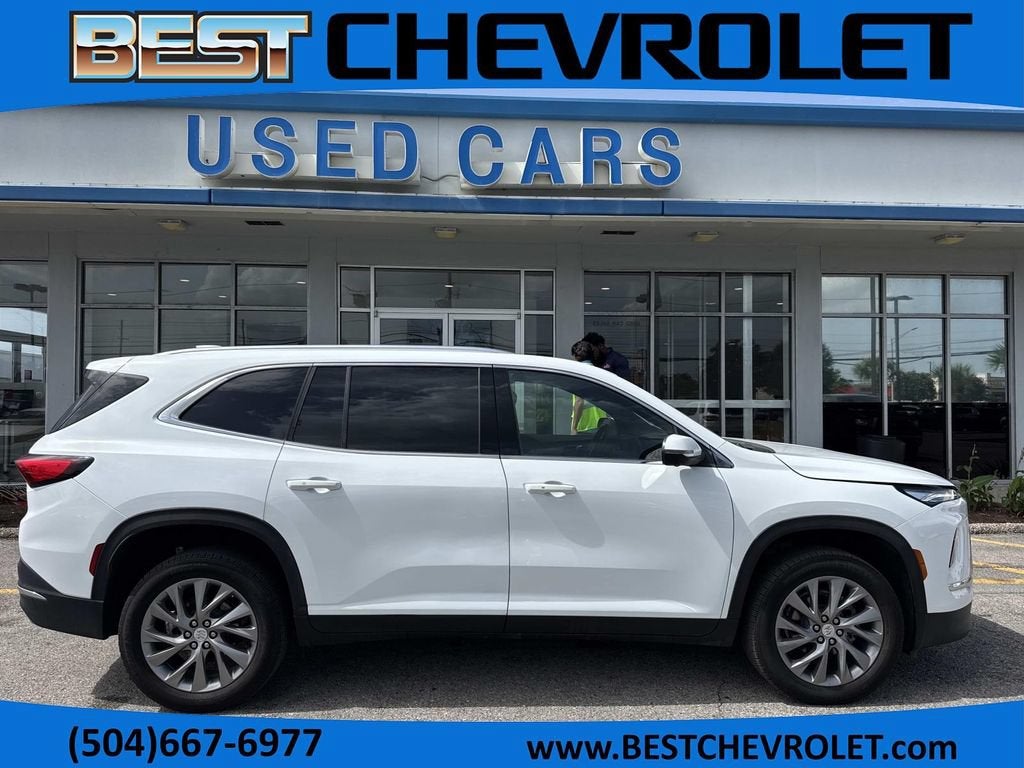 2025 Buick Enclave Preferred in Summit White — front three-quarter view