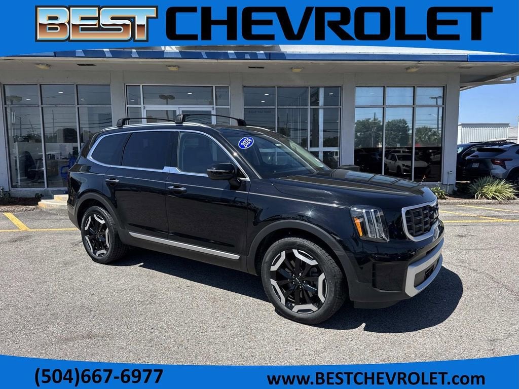 2024 Kia Telluride S in Black — front three-quarter view