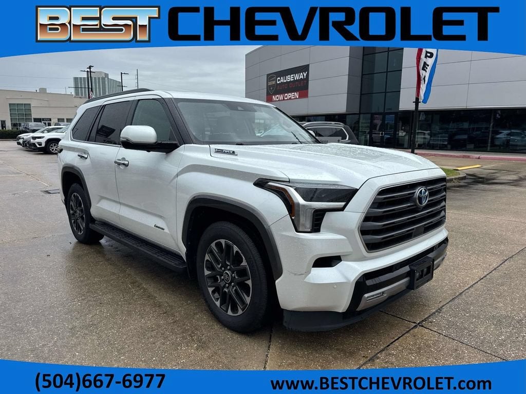 2023 Toyota Sequoia SR5 in White — front three-quarter view