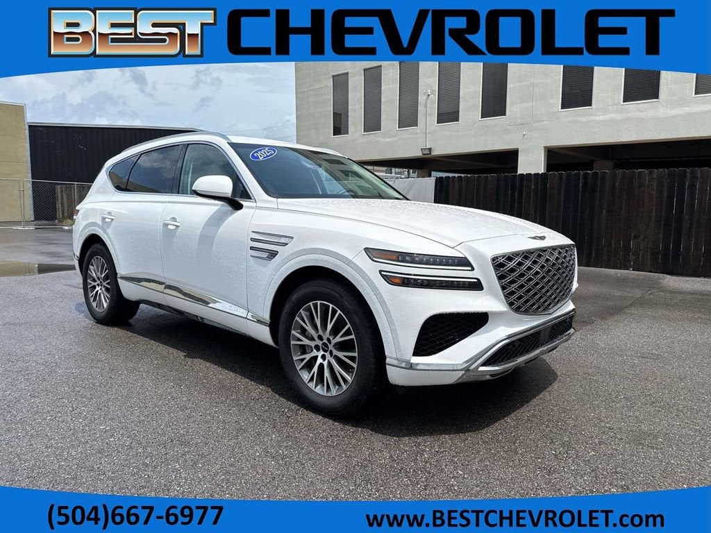 2025 Genesis GV80 2.5T Standard in White — front three-quarter view
