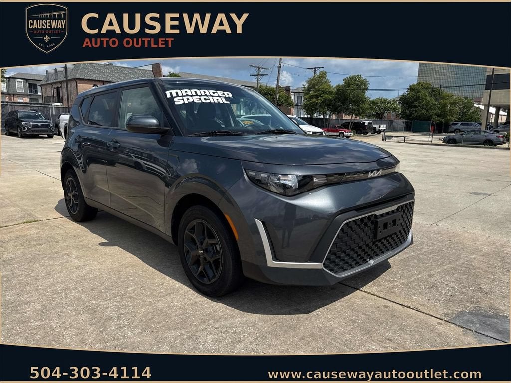 2024 Kia Soul LX in Gray — front three-quarter view